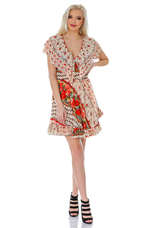 Rochie tull imprimat T-70