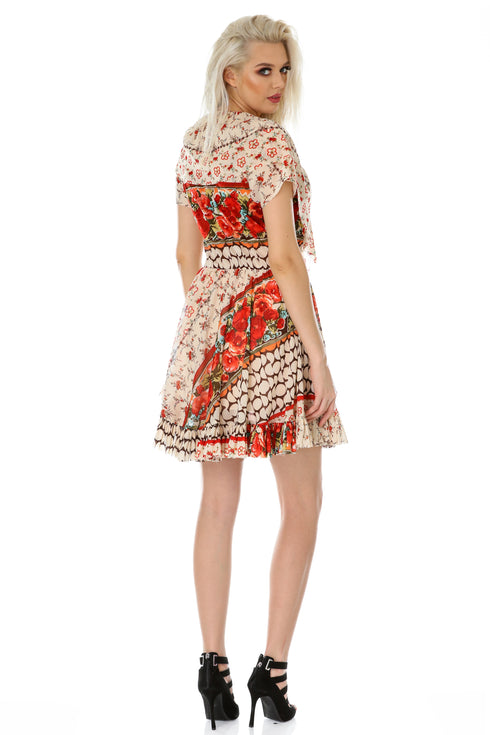 Rochie tull imprimat T-70