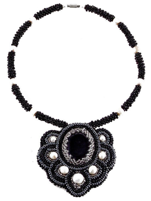 Colier din perle, piatra si margele Liza Panait Liza Panait Online Boutique