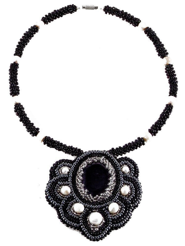 Colier din perle, piatra si margele Liza Panait Liza Panait Online Boutique