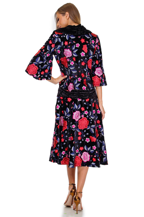 Pardesiu de catifea cu broderie Liza Panait Liza Panait Online Boutique