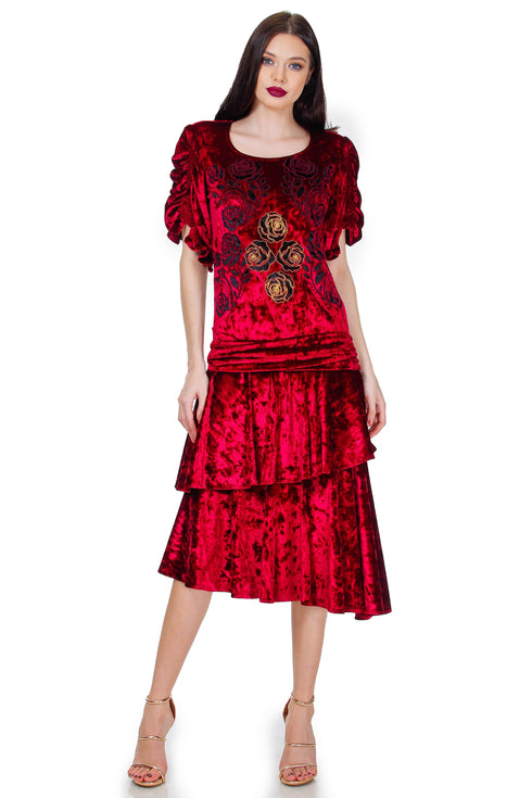 Rochie catifea cu broderie Liza Panait Liza Panait Online Boutique