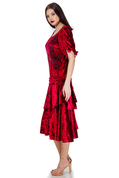 Rochie catifea cu broderie Liza Panait Liza Panait Online Boutique