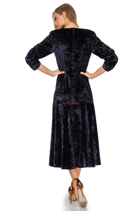 Rochie catifea neagra brodata Liza Panait Liza Panait Online Boutique