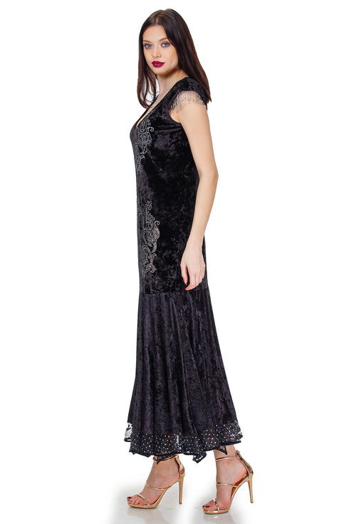 Rochie catifea cu broderie Liza Panait Liza Panait Online Boutique