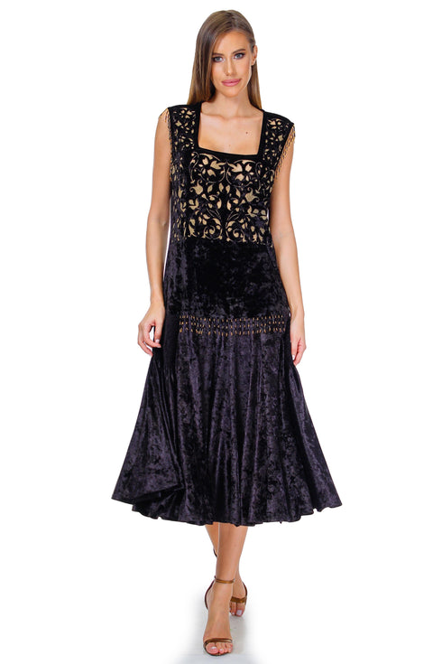 Rochie catifea cu broderie Liza Panait Liza Panait Online Boutique