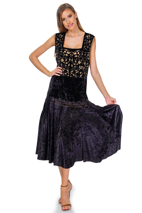 Rochie catifea cu broderie Liza Panait Liza Panait Online Boutique