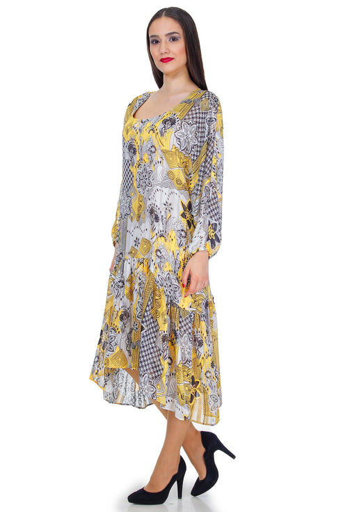 Rochie voal alb imprimat Liza Panait Liza Panait Online Boutique