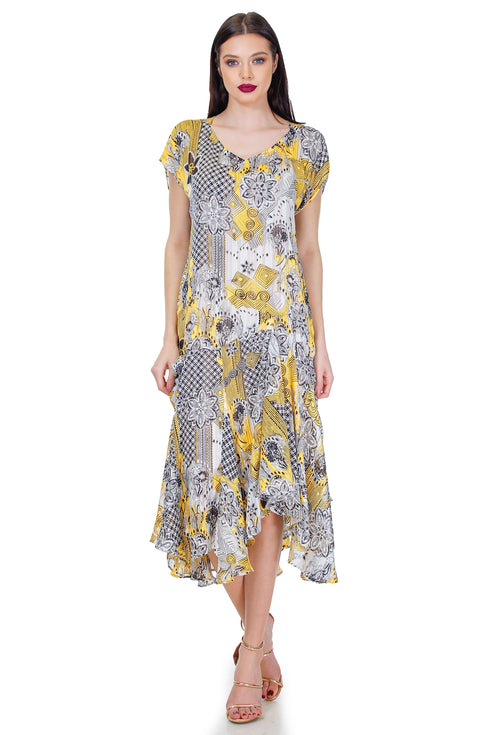 Rochie voal alb cu imprimeu Liza Panait Liza Panait Online Boutique