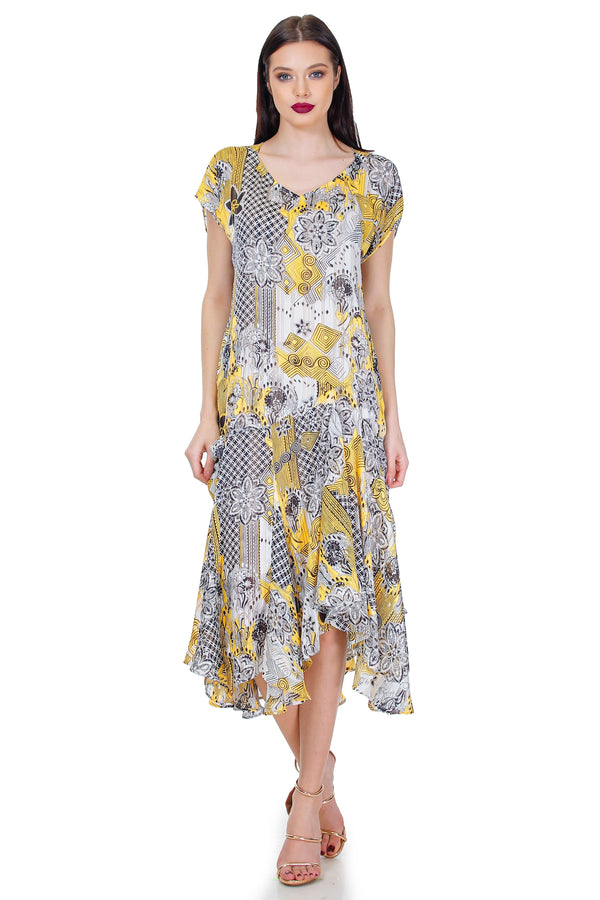 Rochie voal alb cu imprimeu Liza Panait Liza Panait Online Boutique