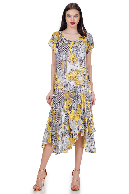 Rochie voal alb cu imprimeu Liza Panait Liza Panait Online Boutique