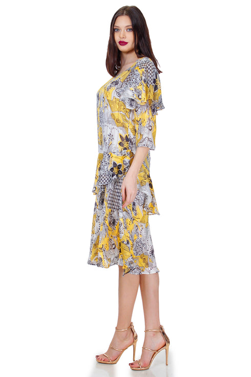 Rochie voal alb cu imprimeu Liza Panait Liza Panait Online Boutique