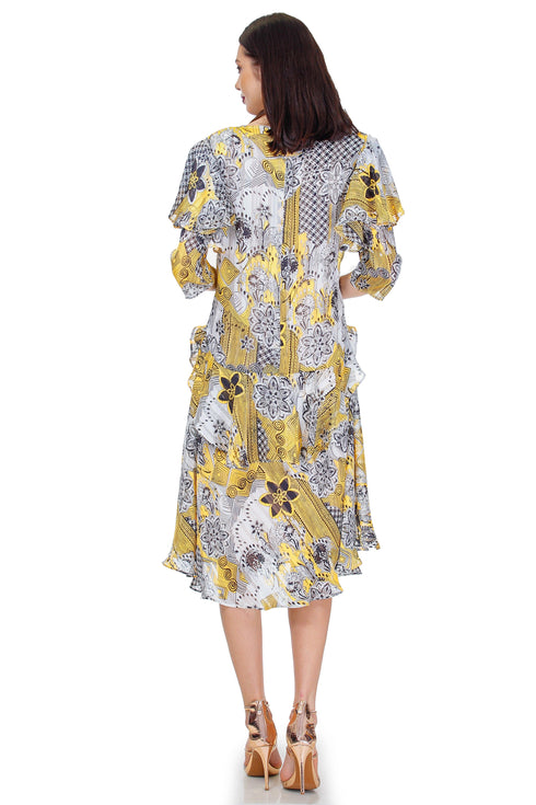 Rochie voal alb cu imprimeu Liza Panait Liza Panait Online Boutique