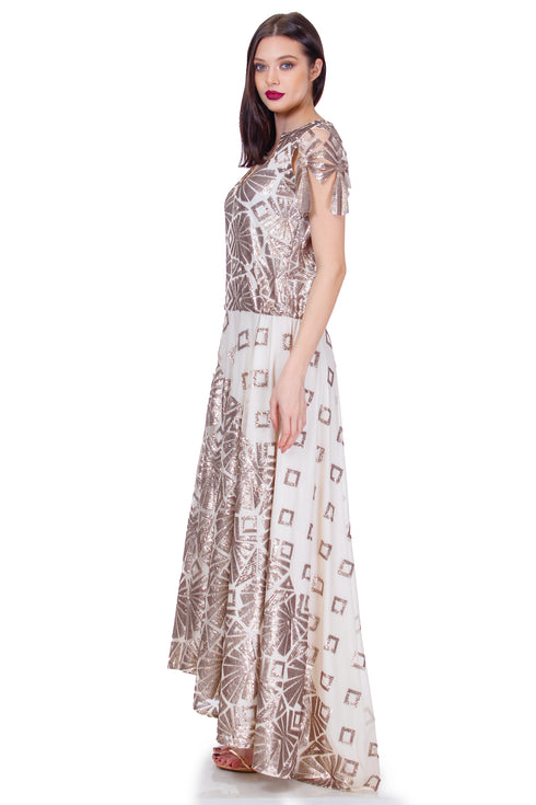 Rochie tull bej cu paiete Liza Panait Liza Panait Online Boutique