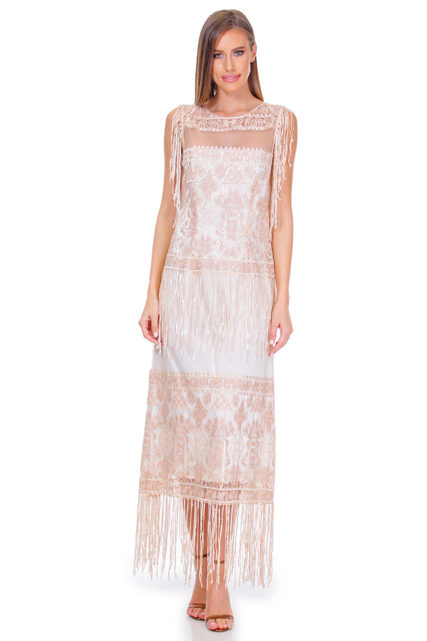 Rochie tull cu franjuri de paiete Liza Panait Liza Panait Online Boutique