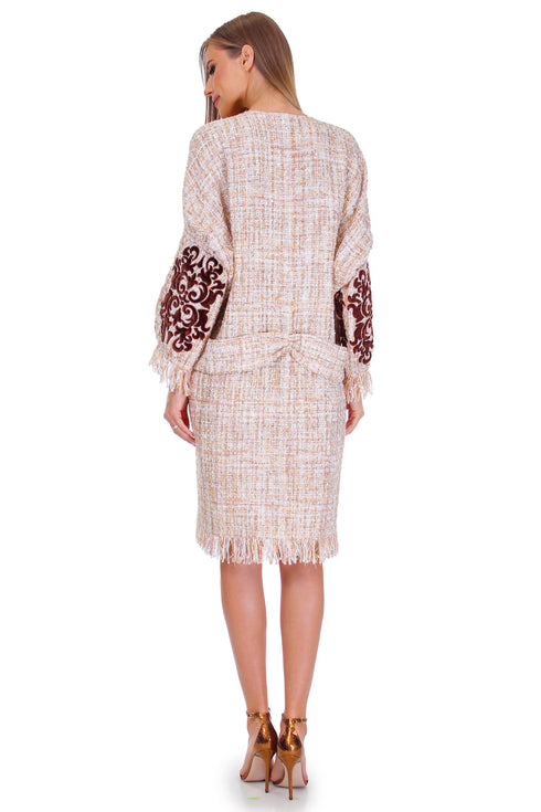 Rochie lana cu nasturi din perle Liza Panait Liza Panait Online Boutique