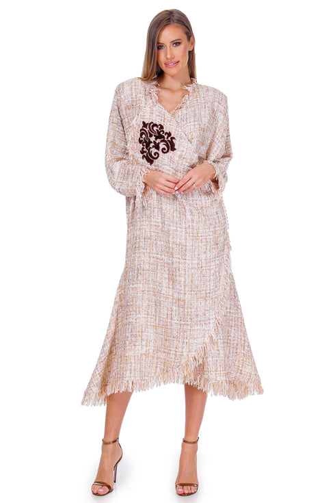 Rochie din lana cu nasturi din perle Liza Panait Liza Panait Online Boutique