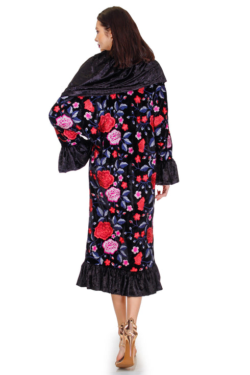 Pardesiu catifea cu broderie Liza Panait Liza Panait Online Boutique