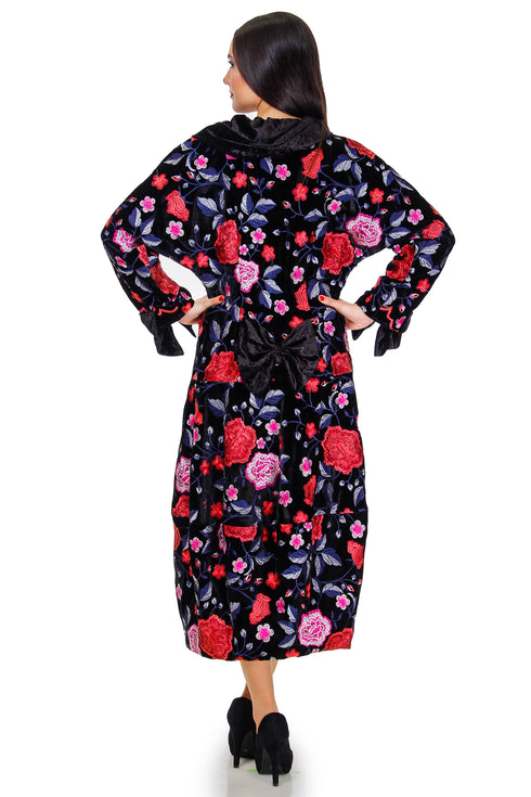 Pardesiu catifea cu broderie Liza Panait Liza Panait Online Boutique