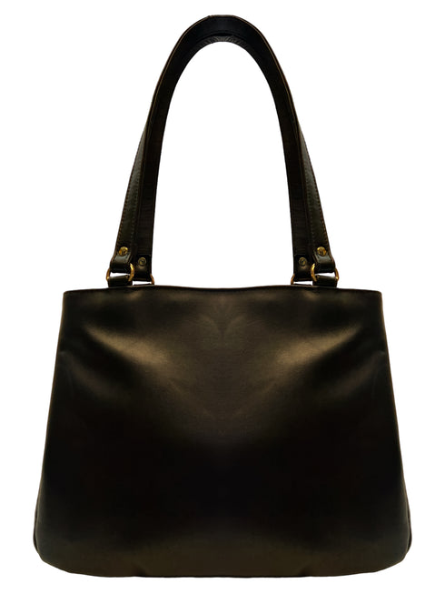 Poseta piele si catifea brodata R-2788