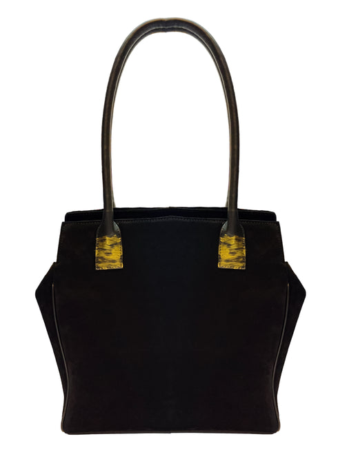 Poseta piele si catifea brodata 3672