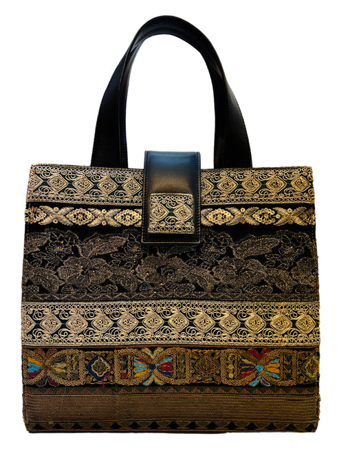 Poseta piele si dantela 3672A