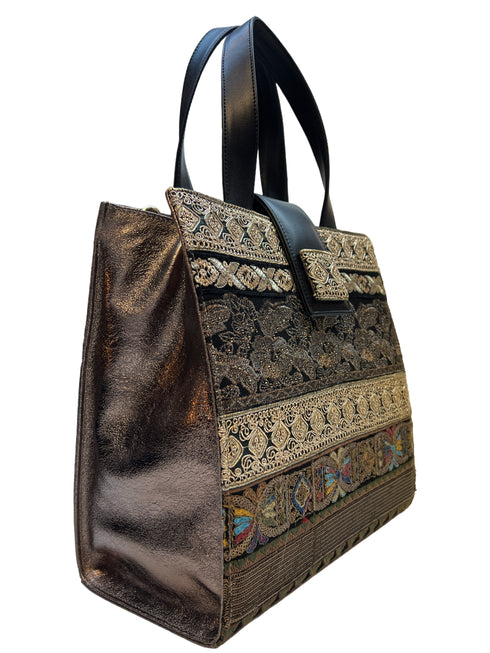 Poseta piele si dantela 3672A