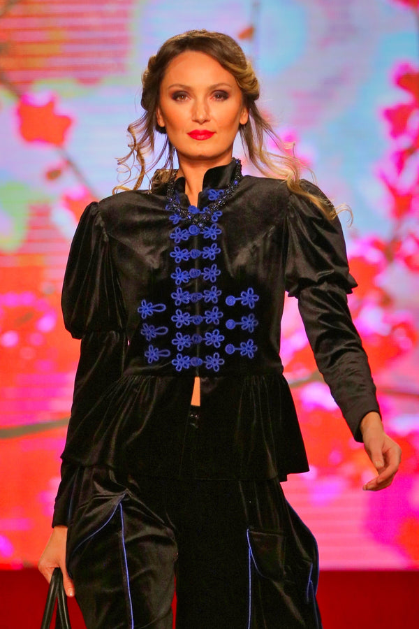 Sacou de catifea broderie G5678