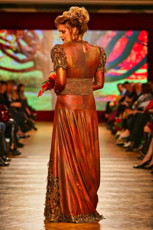 Rochie piele pictata manual V526