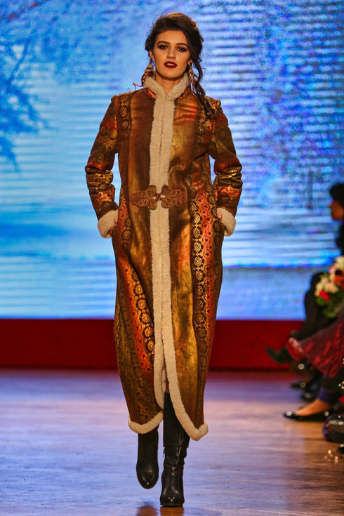 Pardesiu piele pictat manual V530