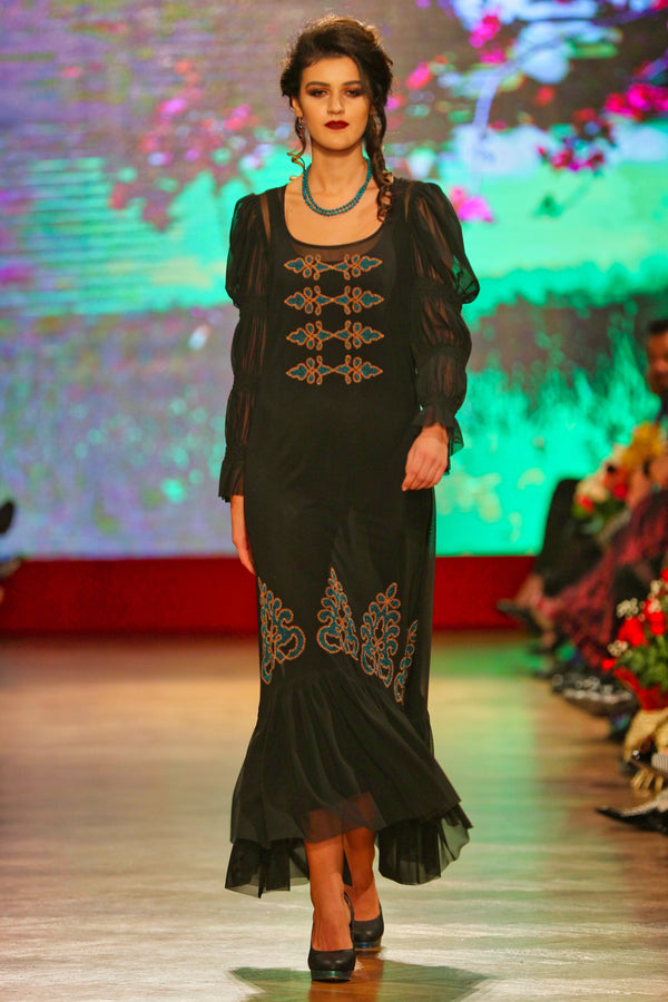 Rochie tull brodat C3147