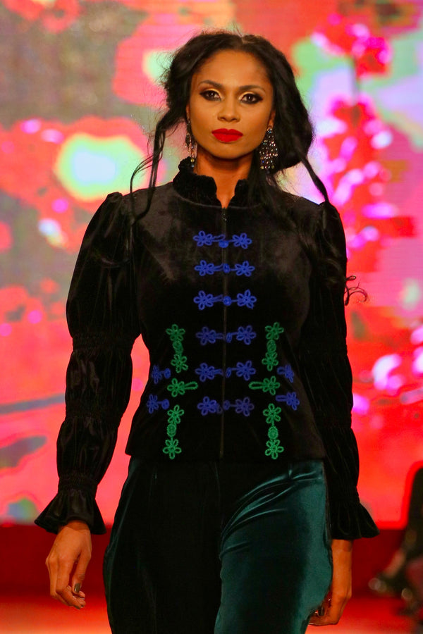 Sacou de catifea broderie V537