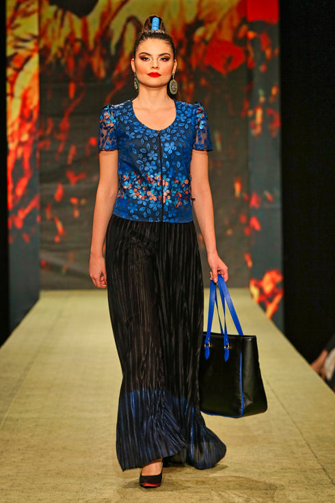 Pantalon saten pictat G5350