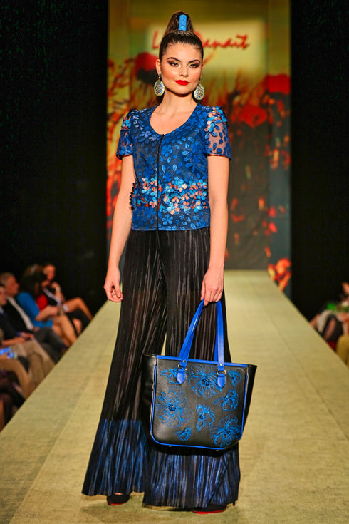 Pantalon saten pictat G5350