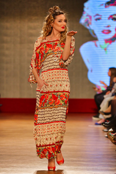 Rochie tull imprimat T-58