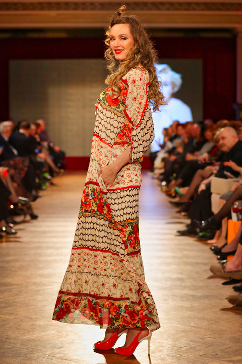 Rochie tull imprimat T-58