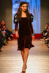 Rochie catifea cu broderie T-47