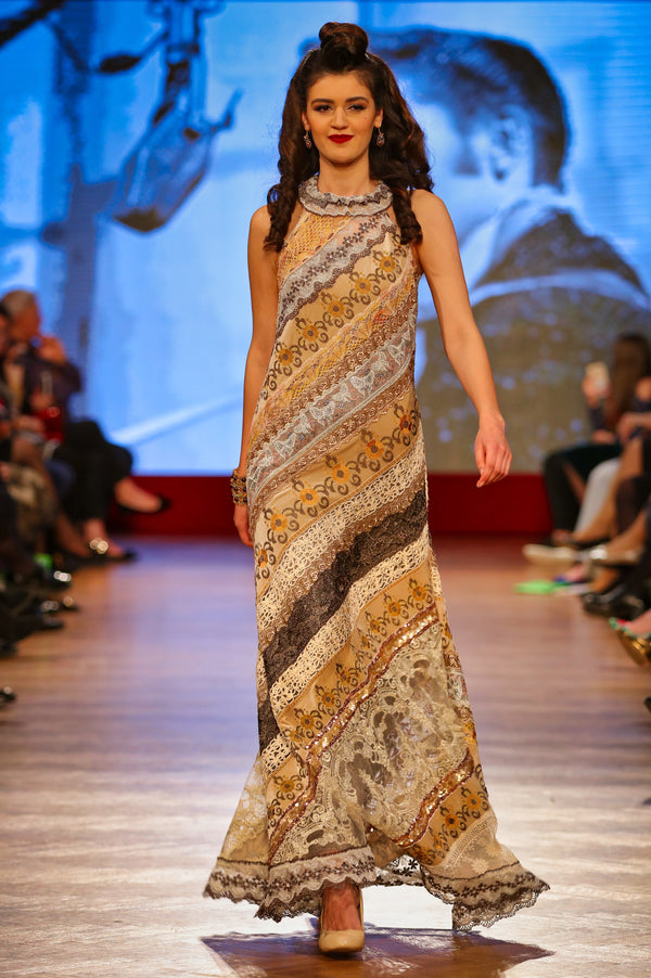 Rochie catifea si dantela T-93