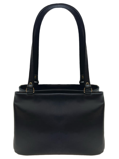 Poseta piele si material textil pictat manual R2787