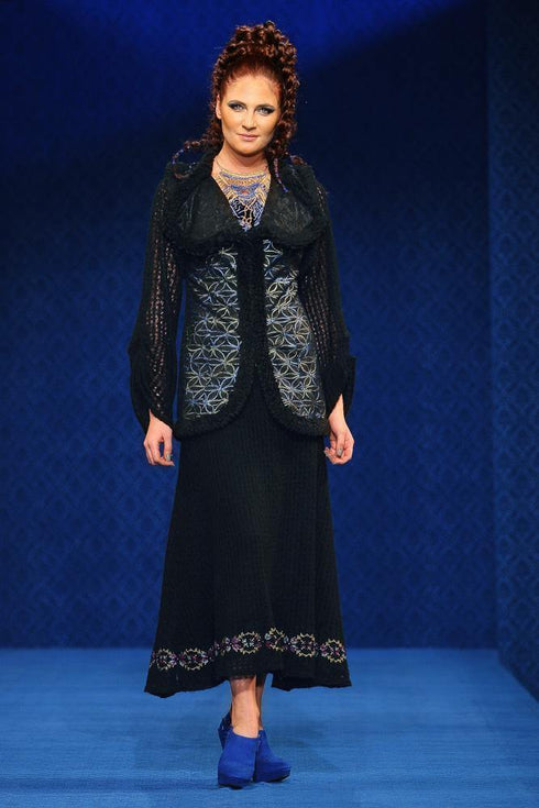 Rochie tricot cu broderie Liza Panait Liza Panait Online Boutique