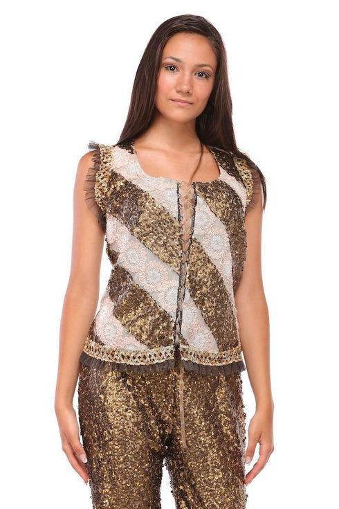 Bluza dantela si tul paietat Liza Panait Liza Panait Online Boutique