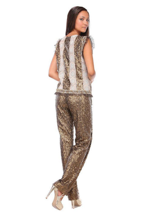 Bluza dantela si tul paietat Liza Panait Liza Panait Online Boutique