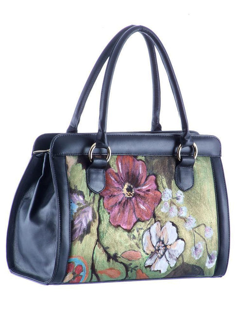 Poseta piele si material textil  Liza Panait Liza Panait Online Boutique