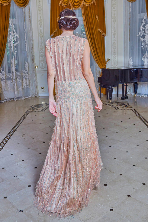 Rochie unicat tull cu franjuri Liza Panait Liza Panait Online Boutique