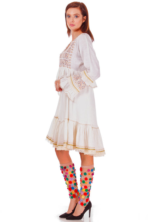 Rochie bumbac cu broderie freeshipping - Liza Panait Online Boutique