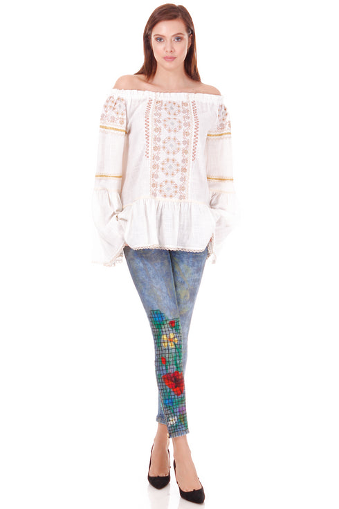 Bluza bumbac cu broderie freeshipping - Liza Panait Online Boutique