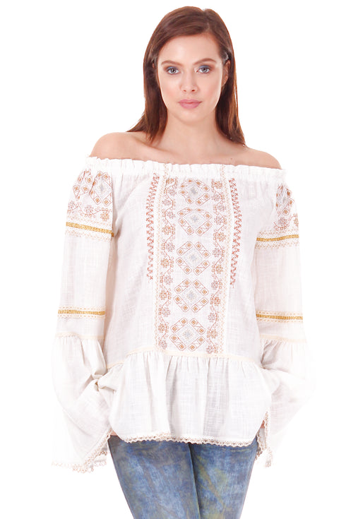 Bluza bumbac cu broderie freeshipping - Liza Panait Online Boutique