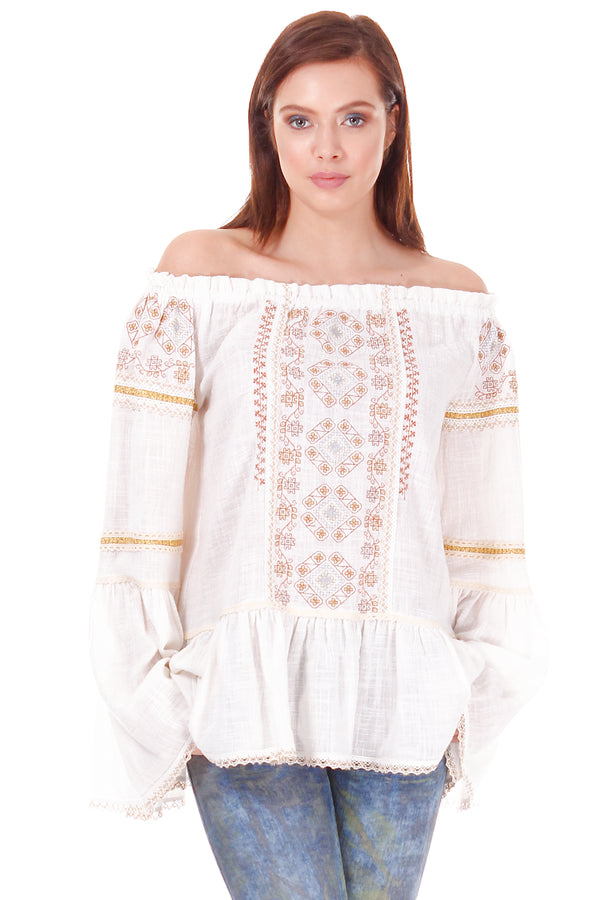 Bluza bumbac cu broderie freeshipping - Liza Panait Online Boutique