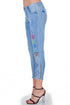 Pantaloni denim cu broderie freeshipping - Liza Panait Online Boutique