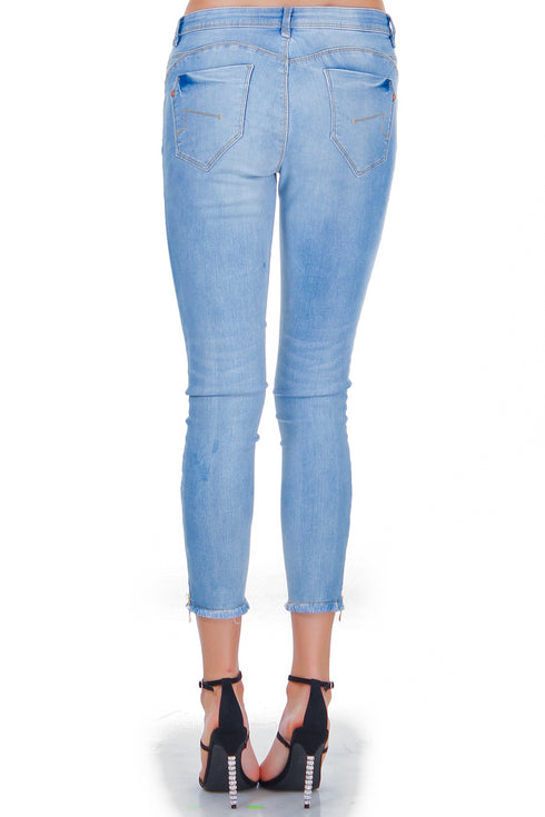 Pantaloni denim cu broderie freeshipping - Liza Panait Online Boutique